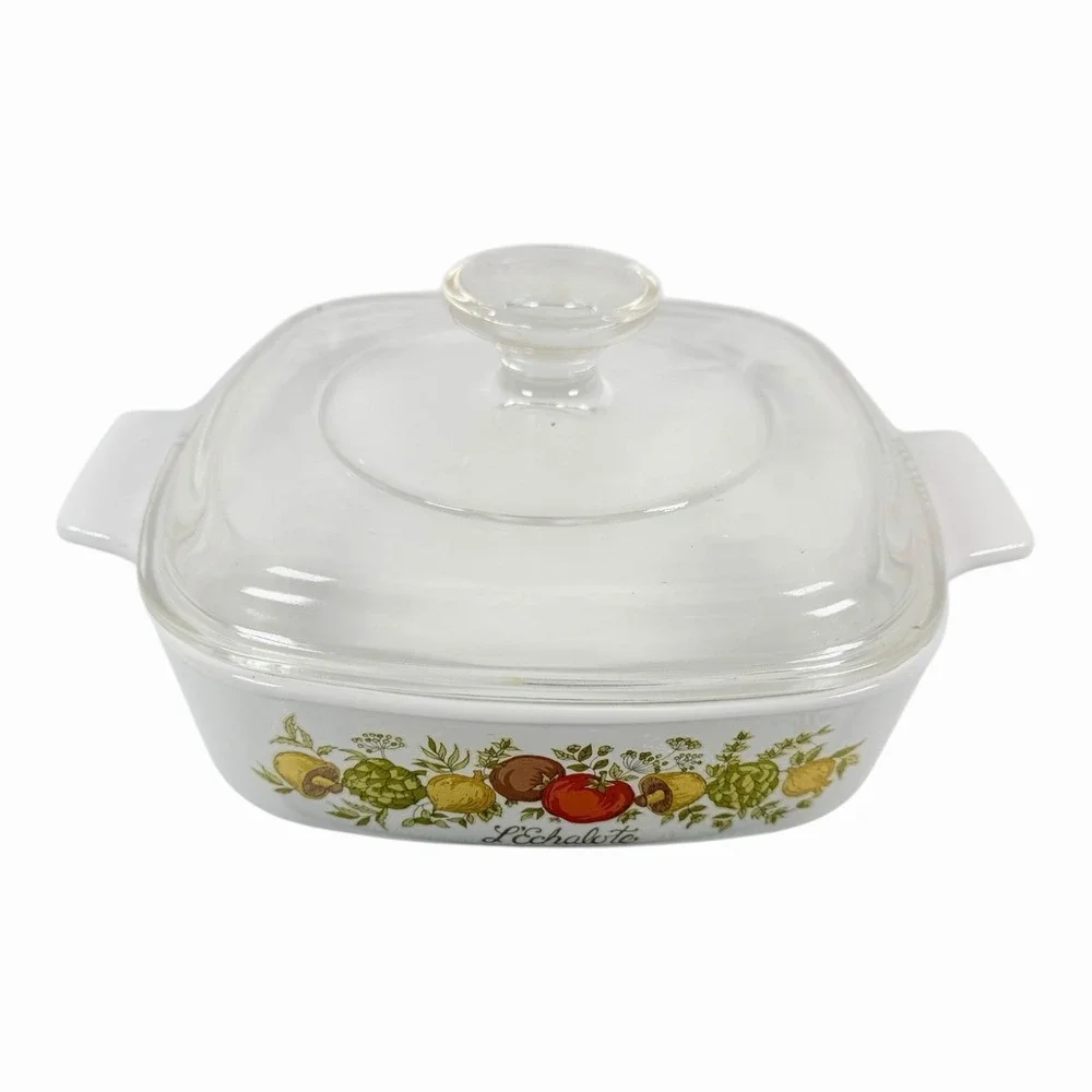 Spice Of Life Cornning Ware 1‎ Quart Casserole Dish, Handles, Glass Lid, A-1-B